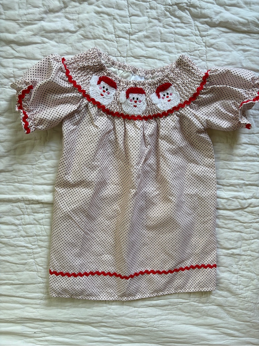 Smocked Christmas Dress, 9-12 months